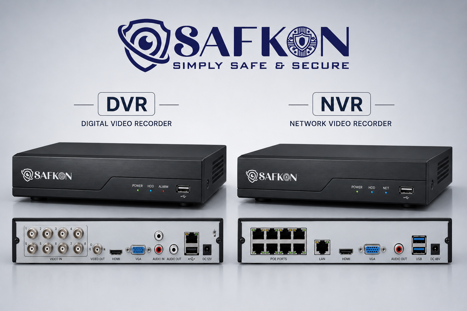Safkon DVR and NVR CCTV Recording Systems