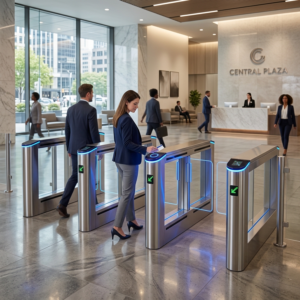 Entrance control turnstile security system